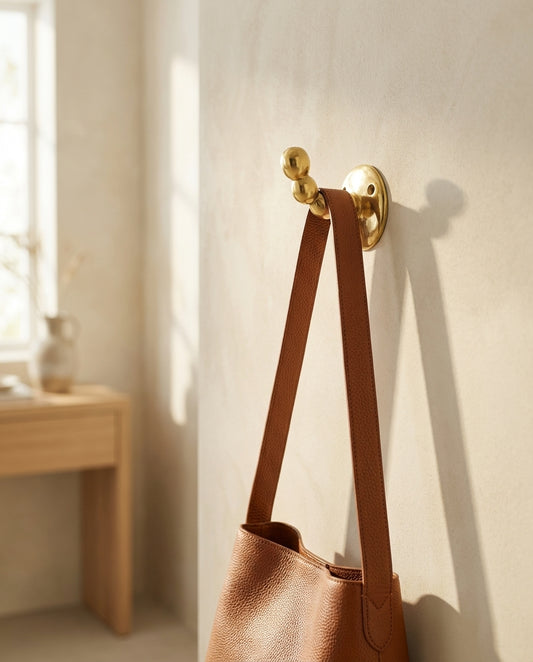 HEAVY-DUTY LUXURY BRASS WALL HOOK F47