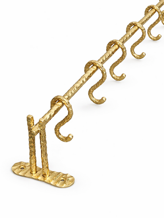 HEAVY DUTY LUXURY SOLID BRASS KITCHEN BAR (18"+5 HOOKS) F128