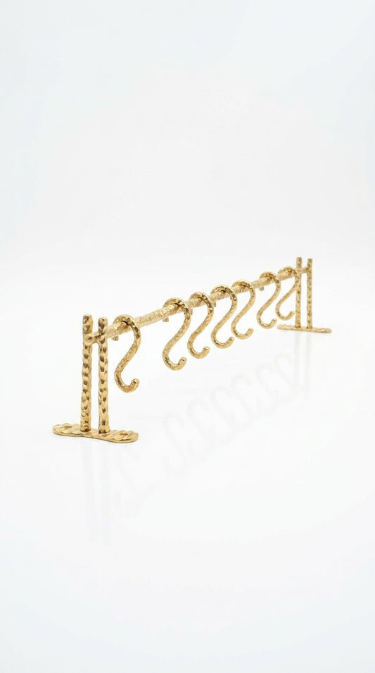 HEAVY DUTY LUXURY SOLID BRASS KITCHEN BAR (24"+7 HOOKS) F127