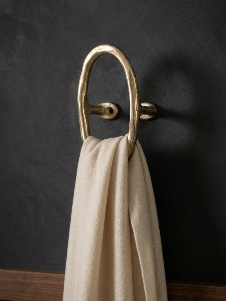 Luxury Solid Brass Hand Towel Jewellery Ring F151