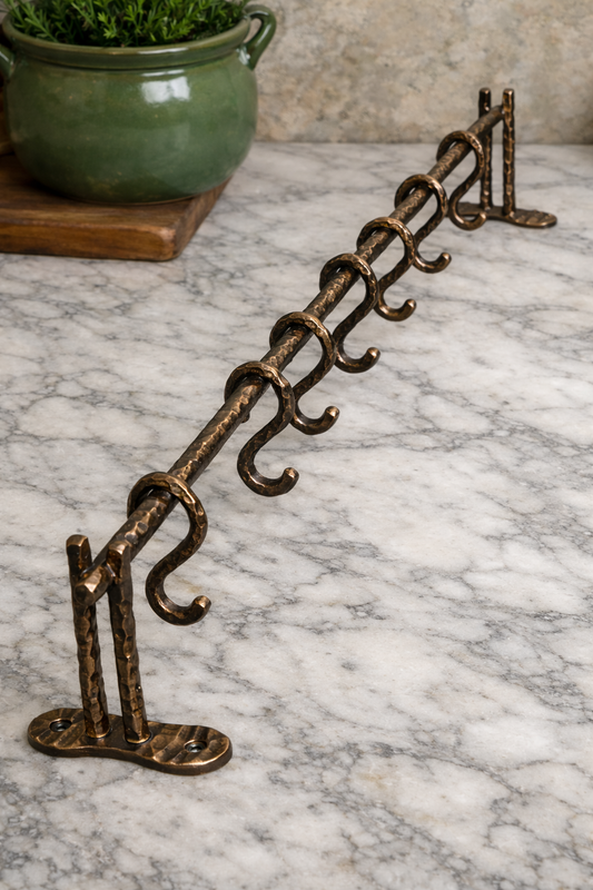 HEAVY DUTY LUXURY SOLID BRASS KITCHEN BAR (24"+7 HOOKS) F127