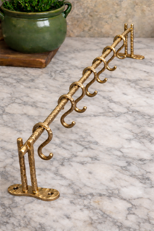 HEAVY DUTY LUXURY SOLID BRASS KITCHEN BAR (24"+7 HOOKS) F127
