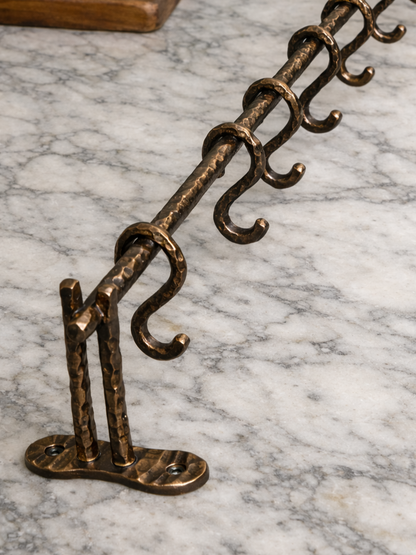 HEAVY DUTY LUXURY SOLID BRASS KITCHEN BAR (18"+5 HOOKS) F128