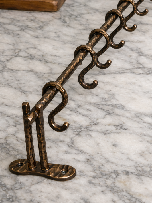 HEAVY DUTY LUXURY SOLID BRASS KITCHEN BAR (18"+5 HOOKS) F128