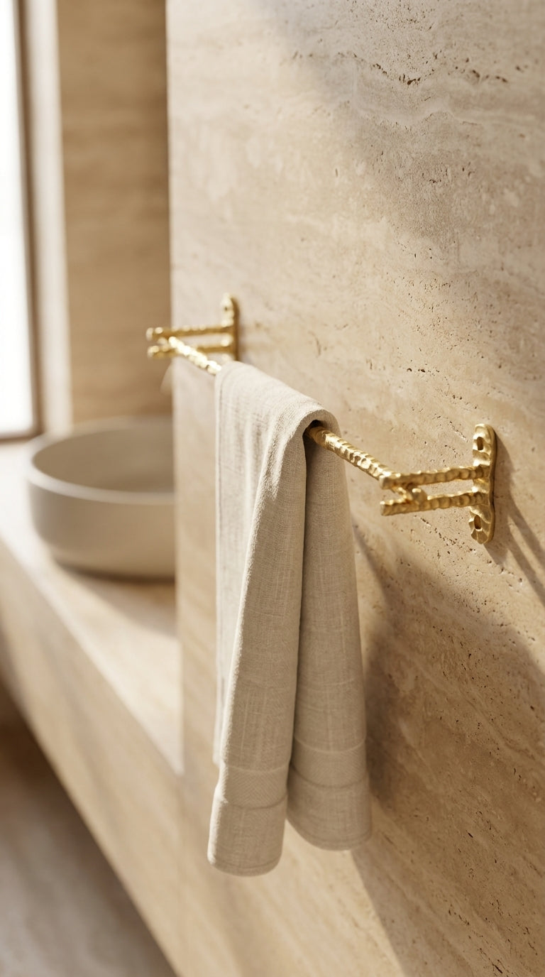 HEAVY DUTY LUXURY SOLID BRASS TOWEL BAR (18") F105