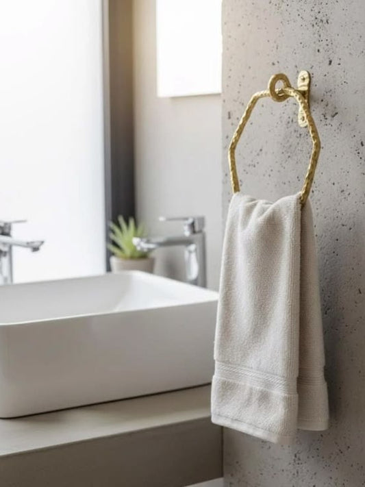 HEAVY DUTY LUXURY SOLID BRASS TOWEL RING F99