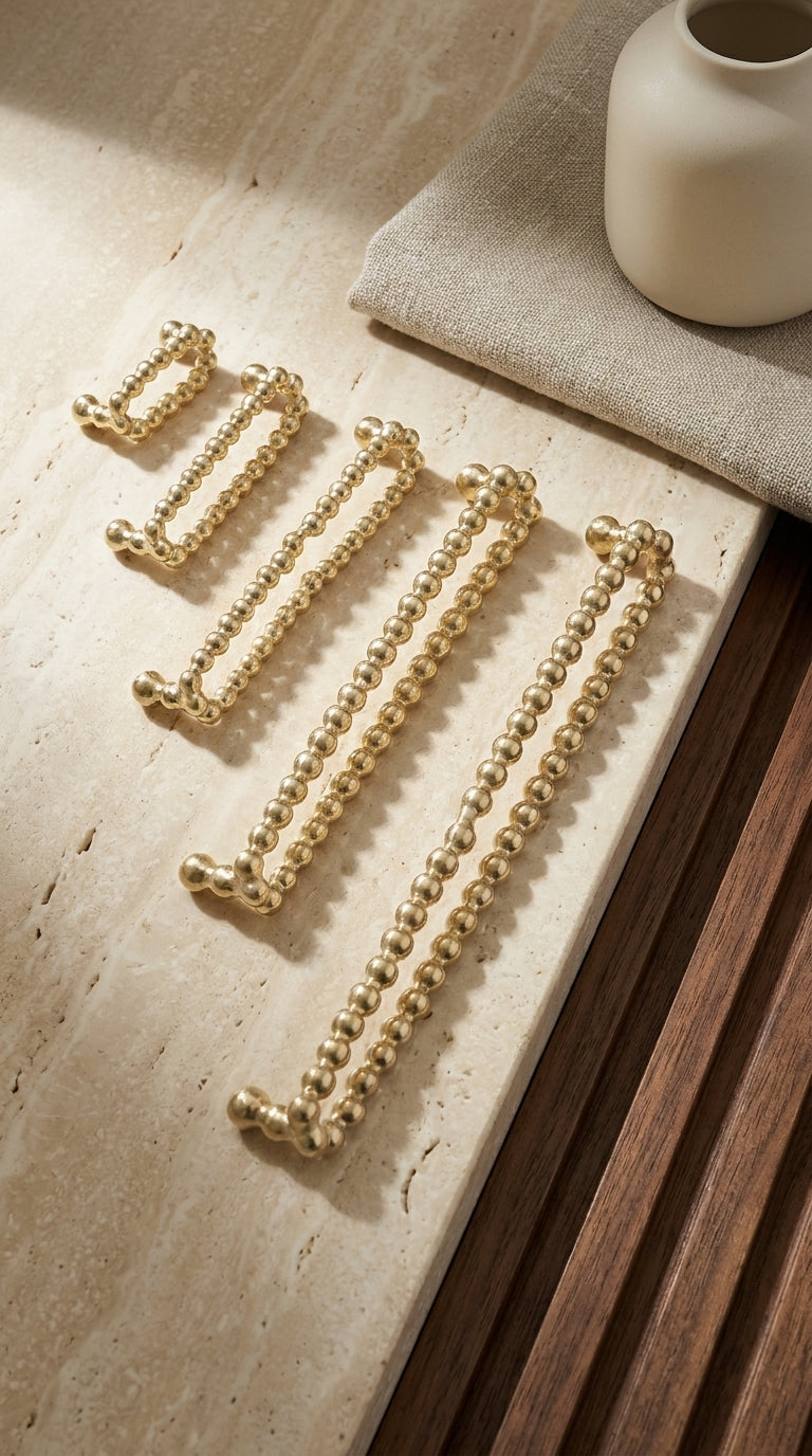 LUXURY PEARL SOLID BRASS DRAWER & CABINET PULL F133-F138