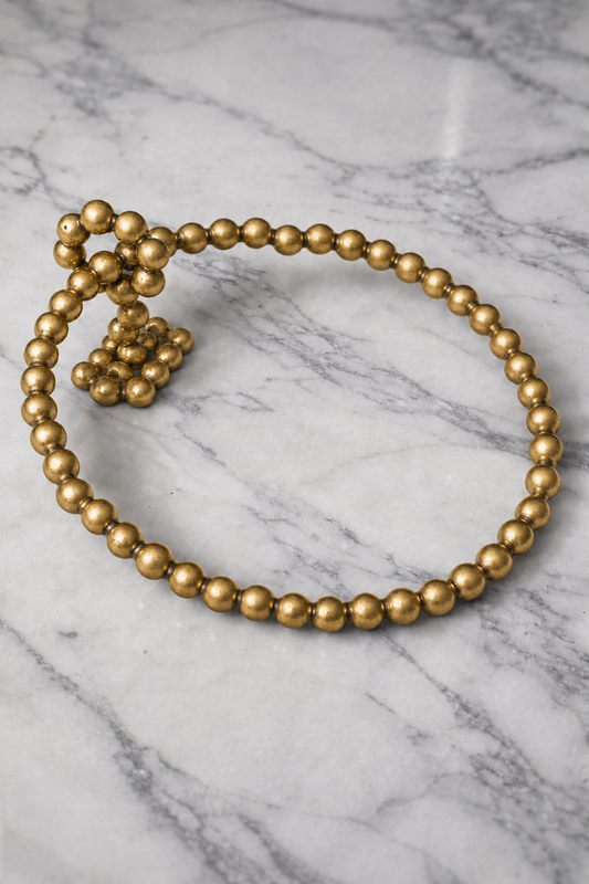 LUXURY SOLID BRASS PEARL TOWEL RING F101