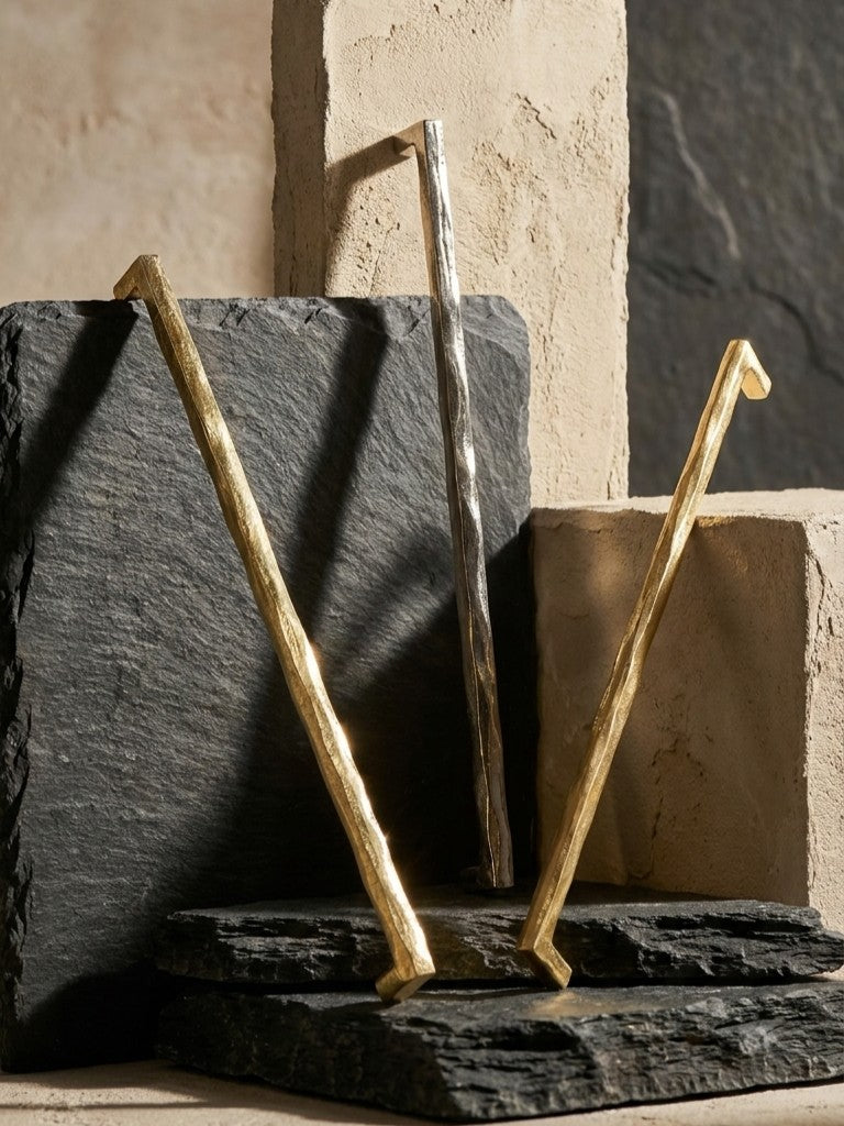 SOLID BRASS DOOR PULL WABI SABI SQUARE F10-F14