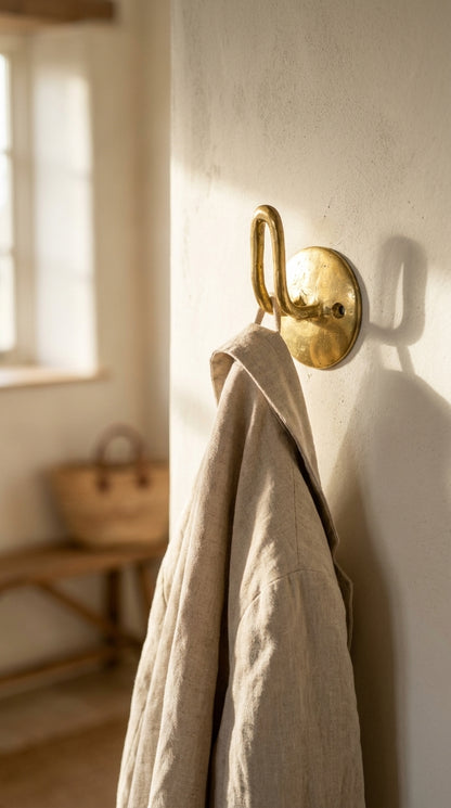 SOLID BRASS WALL HOOK F46