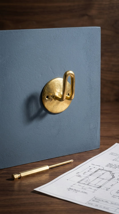 SOLID BRASS WALL HOOK F46