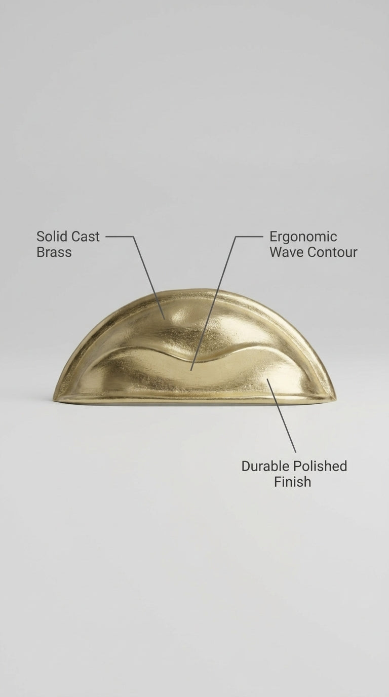 Solid Brass Door Cup Pull F172