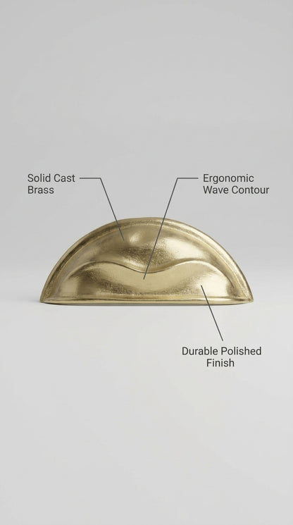 Solid Brass Door Cup Pull F172