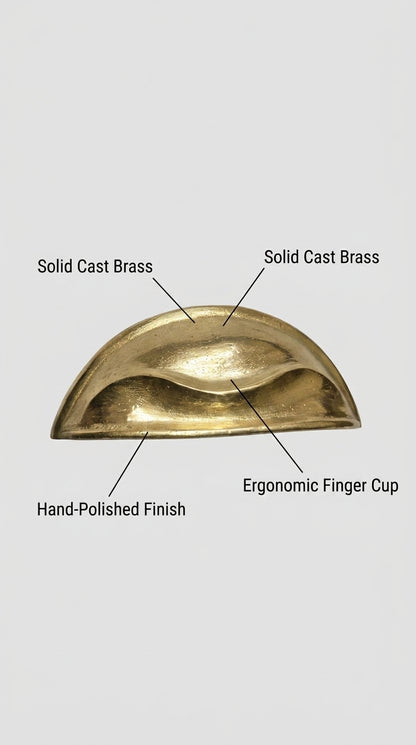 Solid Brass Door Cup Pull F172