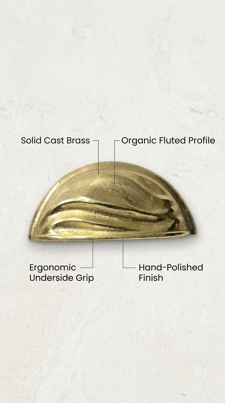 Solid Brass Door Cup Pull F173