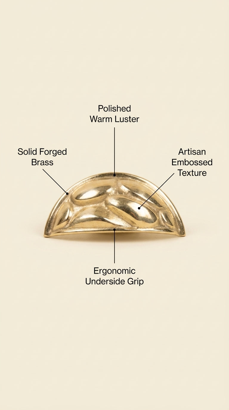 Solid Brass Door Cup Pull F174
