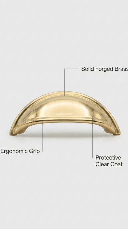Solid Brass Door Cup Pull F178
