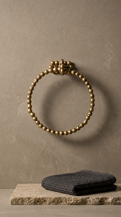 LUXURY SOLID BRASS PEARL TOWEL RING F101