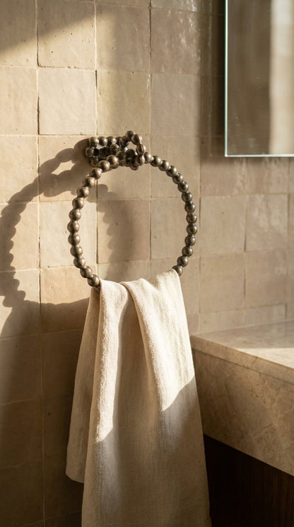 LUXURY SOLID BRASS PEARL TOWEL RING F101
