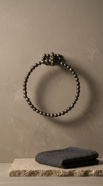 LUXURY SOLID BRASS PEARL TOWEL RING F101