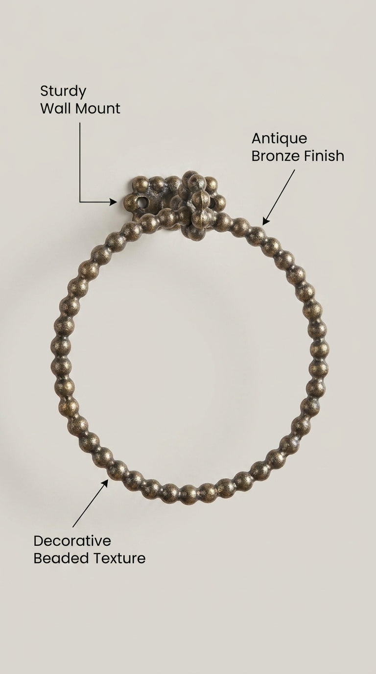 LUXURY SOLID BRASS PEARL TOWEL RING F101