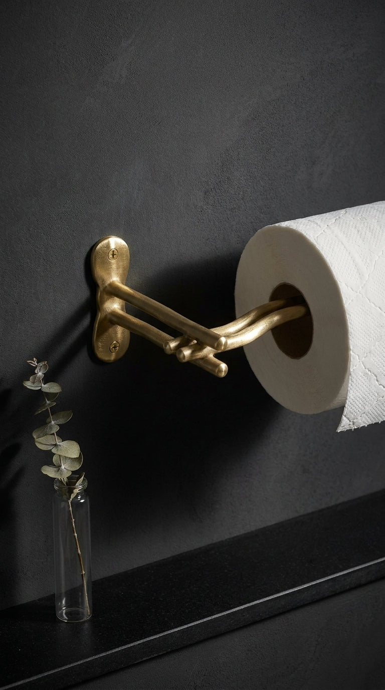 LUXURY SOLID BRASS TOILET PAPER HOLDER F108