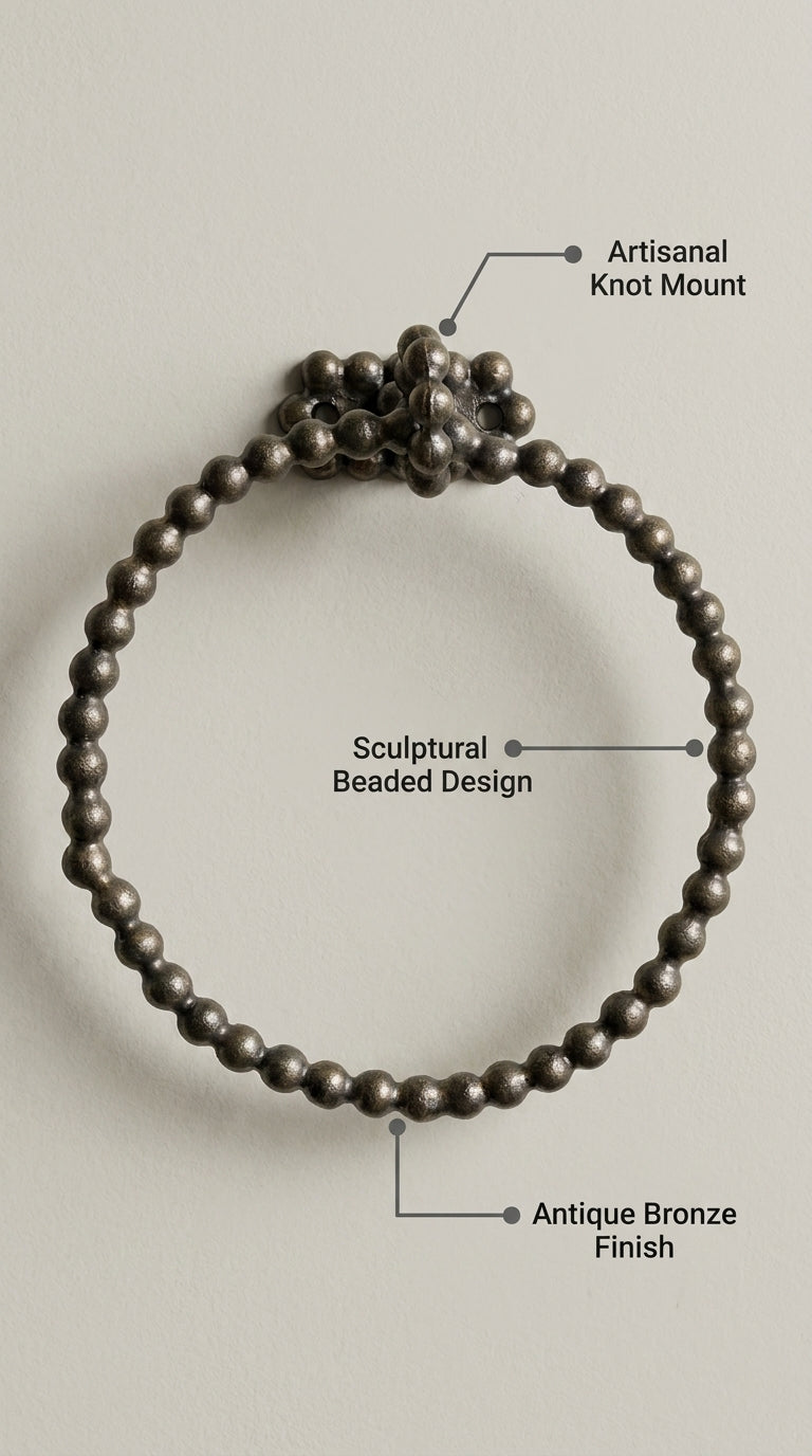 LUXURY SOLID BRASS PEARL TOWEL RING F101