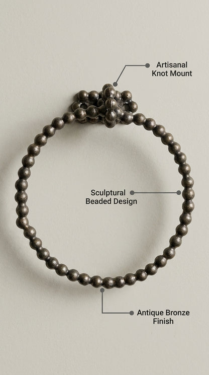 LUXURY SOLID BRASS PEARL TOWEL RING F101