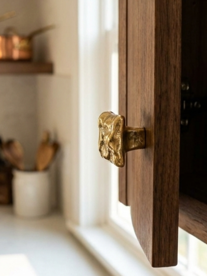 SOLID BRASS DRAWER & CABINET KNOB F54