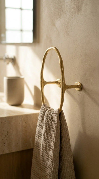 Luxury Solid Brass Hand Towel Jewellery Ring F151