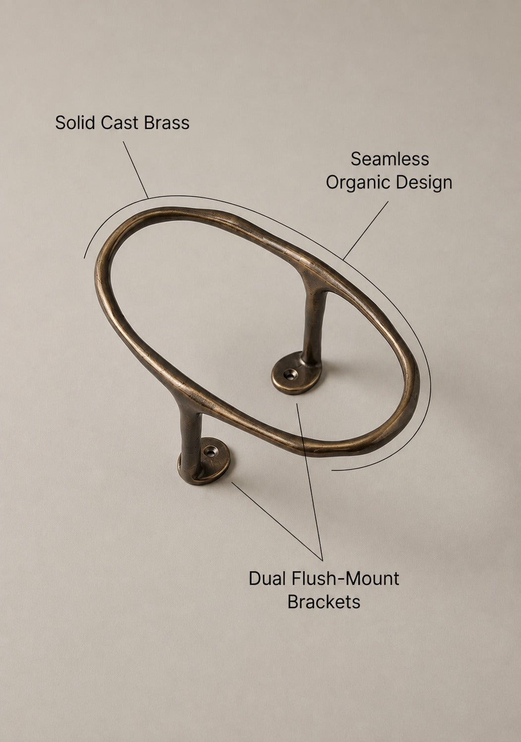 Luxury Solid Brass Hand Towel Jewellery Ring F151